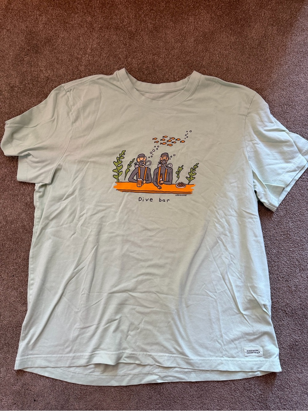 Life Is Good Light Green 'Dive Bar' Short Sleeve Graphic Tee